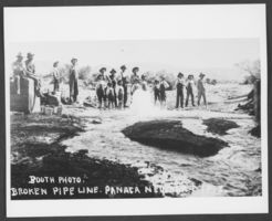 Photograph of broken pipeline, Panaca, Nevada, September 4, 1918