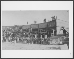 Photograph of CNR Roundhouse construction, Panaca, Nevada, circa 1927-1930