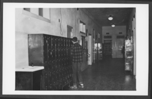 Photograph of main corridor at a school, Boulder City, Nevada, January 17 1947