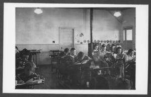 Photograph of children inside the Legion Building, January 17, 1947