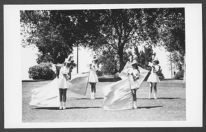 Photograph of Boulder City High School flag twirlers, circa 1947
