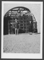 Photograph of people at Scotty's Castle, Death Valley, California, circa 1930s-1940s