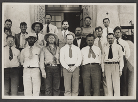 Photograph of school staff members observing Helldorado, Las Vegas, 1935