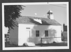 Photograph of a historic Mormon chapel, Panaca, Nevada, circa 1900s-1930s