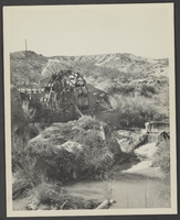 Photograph of irrigation system near Logandale, Nevada, circa late 1800s - mid 1900s