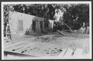 Photograph of gravel testing laboratory, Las Vegas, October 1929