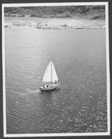 Photograph of sailboat on Lake Mead, circa mid 1900s