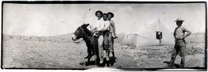 Photographs of four men and a burro, Clark County, Nevada, 1904