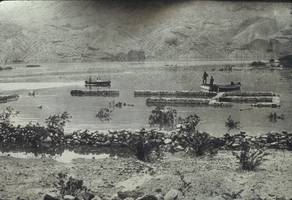 Slide of Callville being flooded by Lake Mead, Nevada, circa 1930s