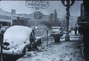 Slide of snow-covered Fremont Street, Las Vegas, January 10, 1949