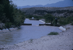 Slide of Mesquite Canal, Virgin River, Nevada, circa 1960s - 1970s