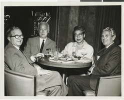 Photograph of Lawrence Spivak, General Battley, Mrs. Spivak, and Warner Gilmore at the Sands Hotel and Casino, Las Vegas, October 18, 1962
