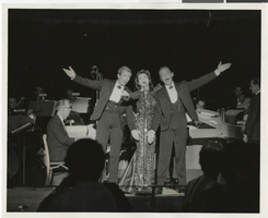 Photograph of DeCarlo, Remy, and Kelly at the Sands Hotel and Casino, Las Vegas, circa mid 1950s - early 1960s