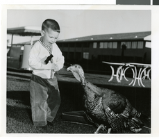 Photograph of Troy Pritchard at the annual "Turkey Trot," Sands Hotel, Las Vegas, circa mid 1950s - early 1960s
