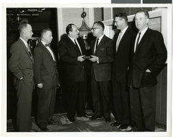 Photograph of Alaska Politicians and Air Force officials, Sands Hotel, May 6, 1959