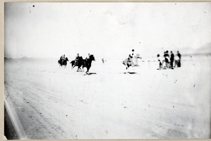 Photograph of a horserace, circa 1920s-1940s