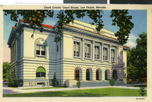 Postcard of the Clark County Court House, Las Vegas, circa 1930s-1940s