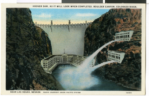 Postcard of Hoover Dam, circa early 1930s
