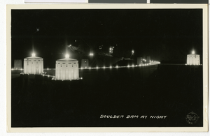 Postcard of Hoover Dam, circa 1930s-1950s