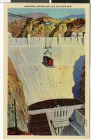 Postcard of loaded box car,  Hoover Dam, circa 1930s