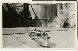Postcard of a motor boat, Lake Mead, circa 1930s