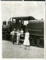 Postcard of a locomotive engine, Las Vegas, circa 1930s