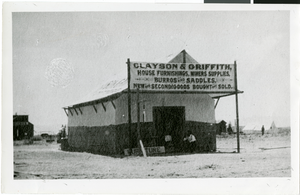 Photograph of Clayson & Griffith supply store, Las Vegas, 1905