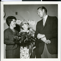 Photograph of Doris Hancock at her retirement party, Las Vegas, May 23, 1963