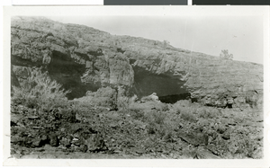 Photograph of caves behind Indian Springs Ranch, Indian Springs, Nevada, circa 1930