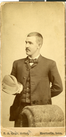 Photograph of Granville N. Hancock posing for a portrait, Monticello, Iowa, circa 1886