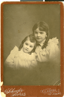Photograph of Doris and Mabel Lenore Hancock, Clarion, Iowa, circa 1907-1909