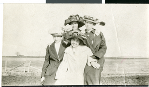 Photograph of Doris Hancock and friends, Iowa, circa 1900s