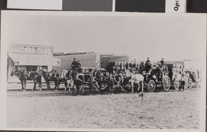 Photograph of freighting team in front of Arizona Club, circa 1905