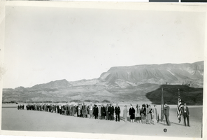 Photograph of a dedication ceremony of Lake Mead, Las Vegas, circa 1930s
