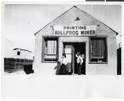 Photograph of the Bullfrog Miner Print Shop, Las Vegas, circa 1930s