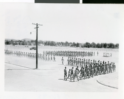 Photograph of military troops in formation, Las Vegas, circa 1940s