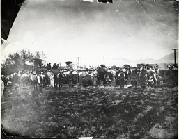 Photograph of people at Clark's Las Vegas Townsite auction, Las Vegas, May 1905