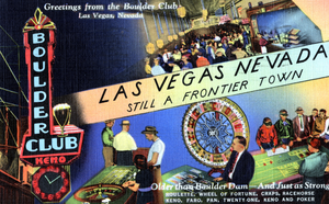 Photograph of a postcard for the Boulder Club, Las Vegas, circa 1931-1956