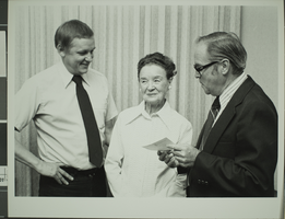 Photograph of Library Director and others, University of Nevada, Las Vegas, July 31, 1978