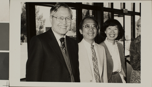 Photograph of Wing Fong, Lilly Fong, and Hau Pei-Jen, University of Nevada, Las Vegas, 1982
