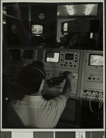Photograph of closed circuit television system/studio, 1969