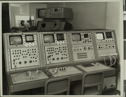 Photograph of closed circuit television studio control room, Las Vegas, circa 1969