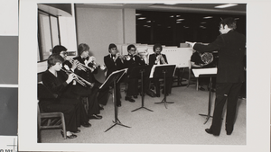 Photograph of a brass orchestra, University of Nevada, Las Vegas, October 10, 1981