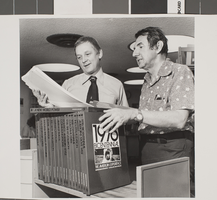 Photograph of Hal Erickson and Dr. Ralph Roske, University of Nevada, Las Vegas, circa 1970s