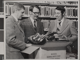 Photograph of individuals at library, University of Nevada, Las Vegas, circa 1970s
