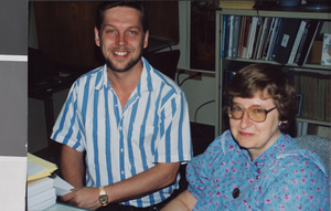 Photograph of Rick AmRhein and Kathy Rankin, University of Nevada, Las Vegas, May 1992