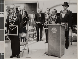 Photograph of dedication/cornerstone ceremony, University of Nevada, Las Vegas, October 07, 1984