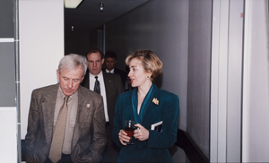 Photograph of Bob Maxson and Hillary Clinton, University of Nevada, Las Vegas, circa early 1990s