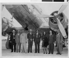 Photograph of the principals in Bonanza Airlines, Las Vegas, circa 1930s to 1940s
