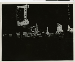 Photograph of Fremont Street at night, Las Vegas, circa 1930s to 1940s